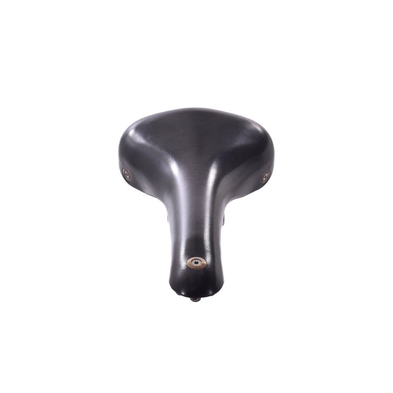 USED Berthoud Cycles Galibier Narrow Leather Saddle, Black, Titanium Rails