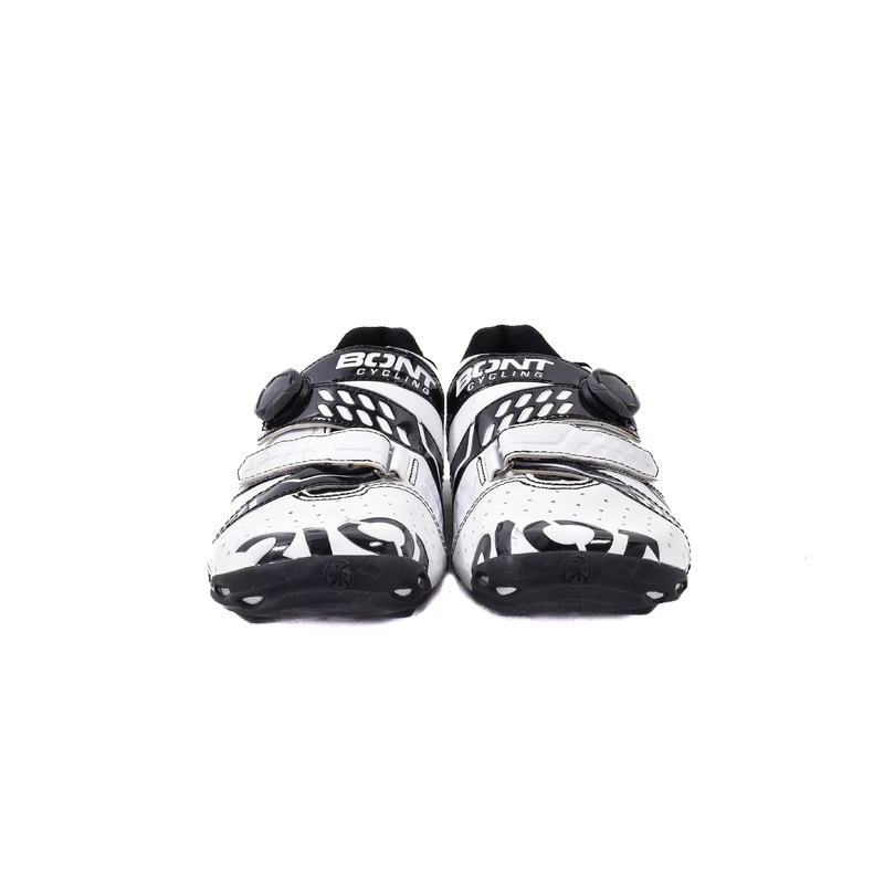 USED BONT Riot+ EU45 Wide Fit Road Cycling Shoes Carbon Sole White/Black