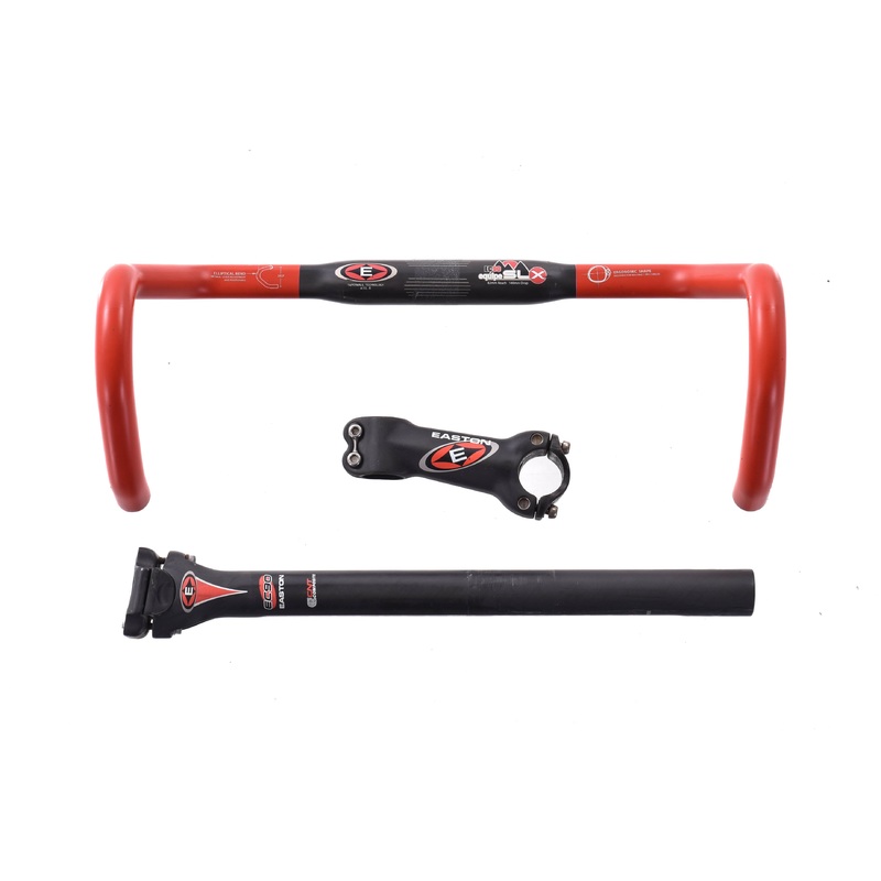 USED Easton EC90 Equipe SL 42cm carbon Drop Handlebar, 110mm Stem, and 31.6mm 0 offset Seatpost