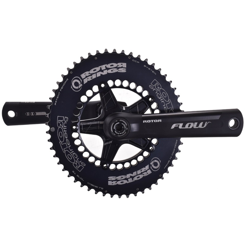 USED Rotor Flow INPower Aero Crankset 175mm 54/40T 130mm BCD Oval Q-Rings 30mm Spindle Power Meter
