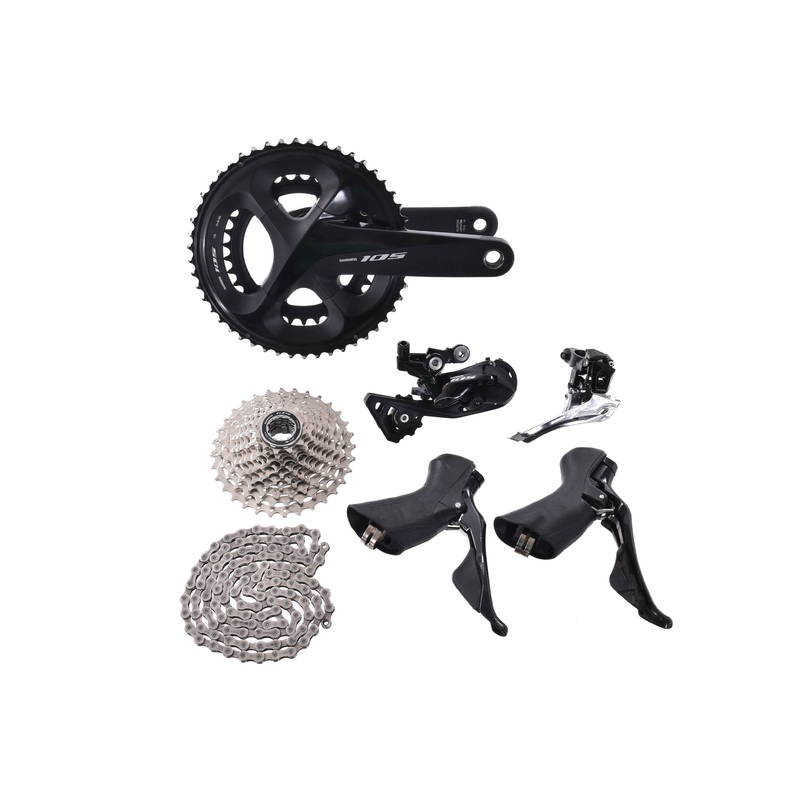 USED Shimano 105 R7000 Mechanical Groupset 172.5mm  50/34T Crank FC, RD, ST, FD Endurance Road Black