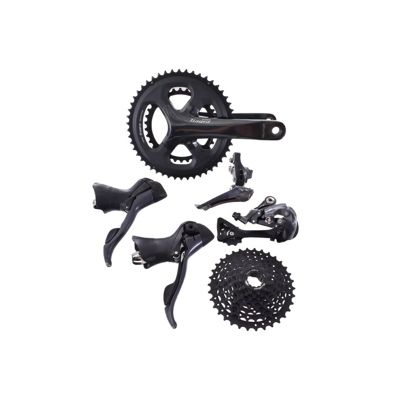 USED Shimano Claris 2×8 speed Drop Bar Road Groupset w/ Tiagra 172.5mm 50/34 Crankset