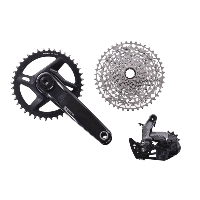 USED SRAM Rival AXS XPLR D1 Partial Groupset 10-44T XG-1251 Cassette XDR Driver 175mm 40T 1x Wide Crankset