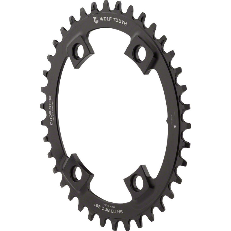 NEW Wolf Tooth Elliptical Shimano 110 Asymmetric BCD Chainring – 40t, 110 Asymmetric BCD, 4-Bolt, Drop-Stop, For Shimano Cranks, Black
