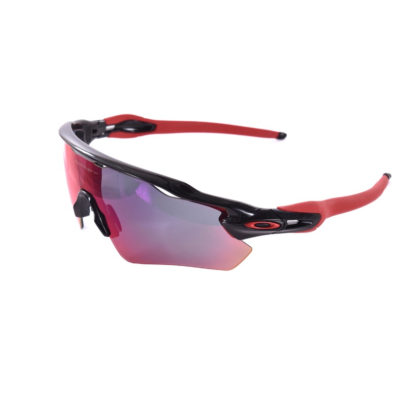 USED Oakley Rader EV Path Sunglasses Polished Black + Red Iridium