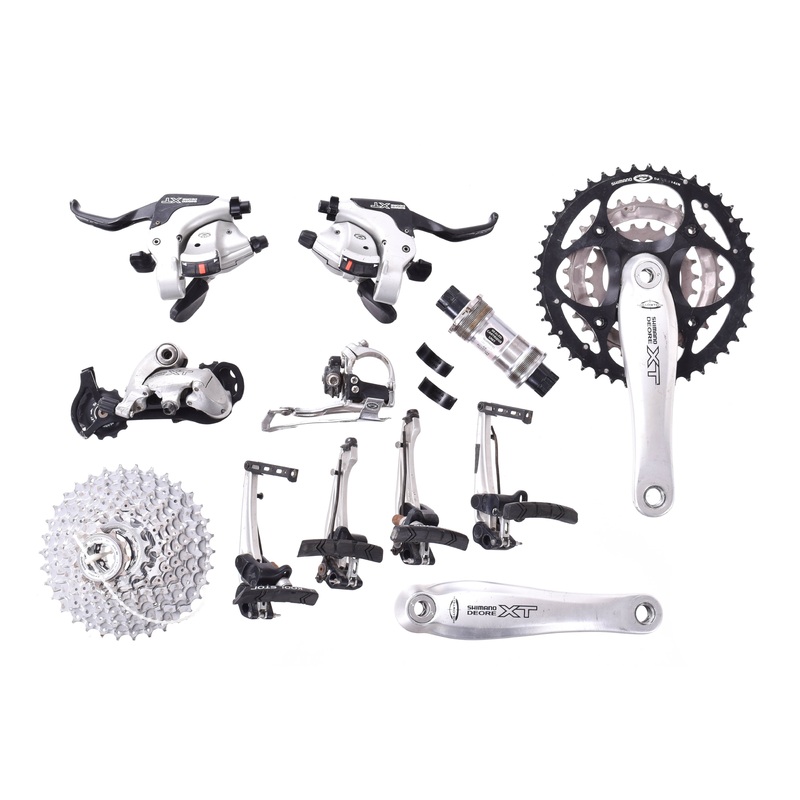 USED Shimano Deore XT M750 3×9 speed Mountain Groupset V-Brake