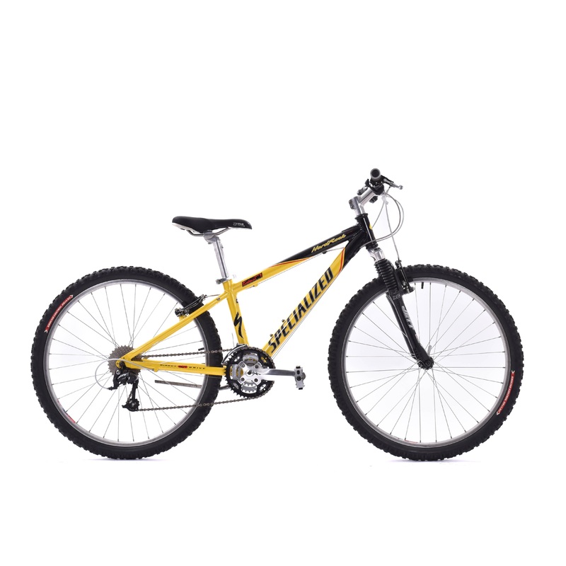 USED Specialized Hard Rock XS 13″ Hardtail Mountain Bike Black/Yellow Aluminum 26″ Wheels