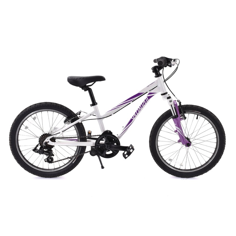 USED Specialized Hotrock 20 Kids 6 Speed White Purple Front Suspension