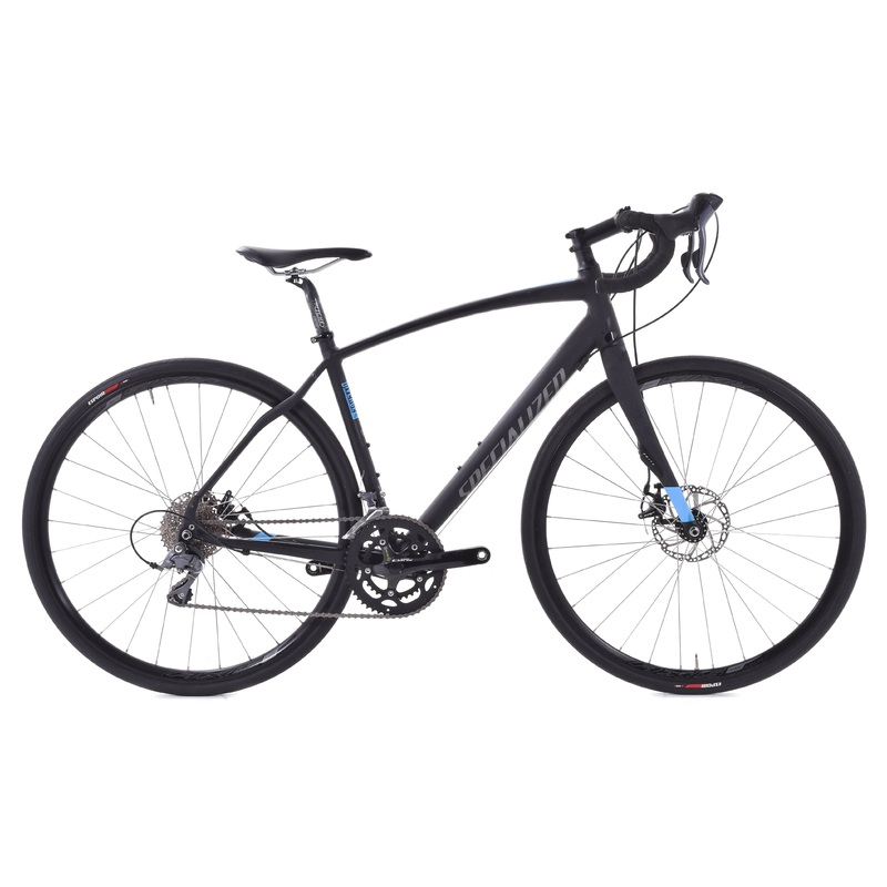 USED 2015 Specialized Diverge A1 56cm Aluminum Disc Road Bike w/ Carbon Fork Shimano Claris 2×8 speed Black
