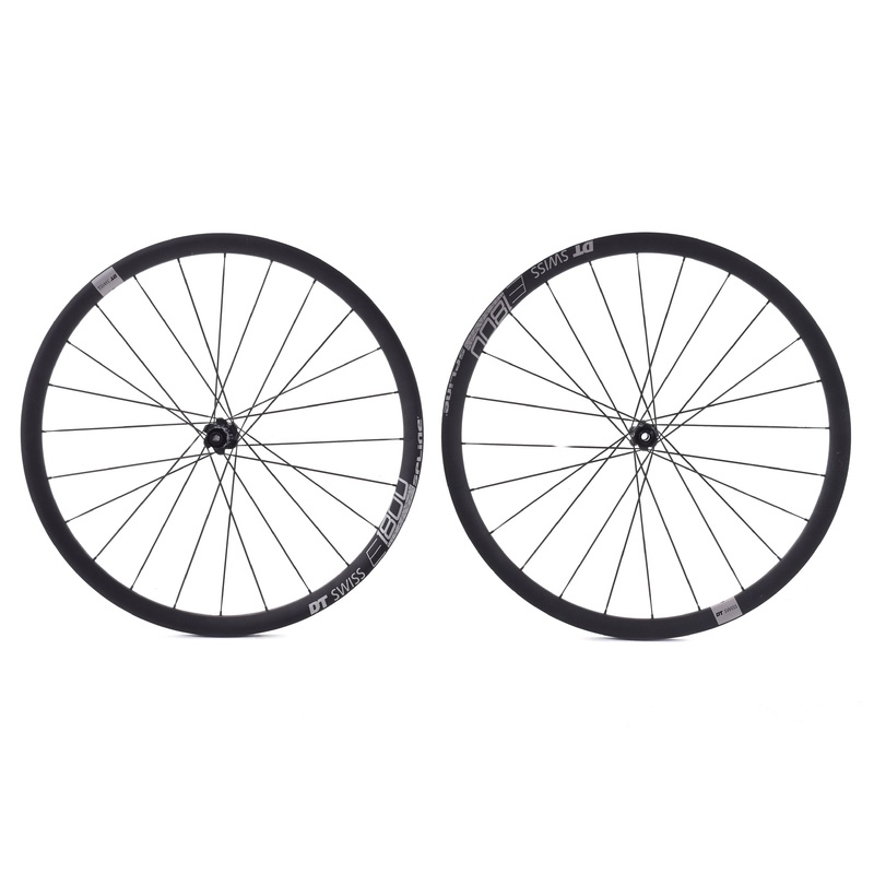 USED DT Swiss E 1800 Spline CL Disc 12mm Thru Axle Wheelset Road 700C
