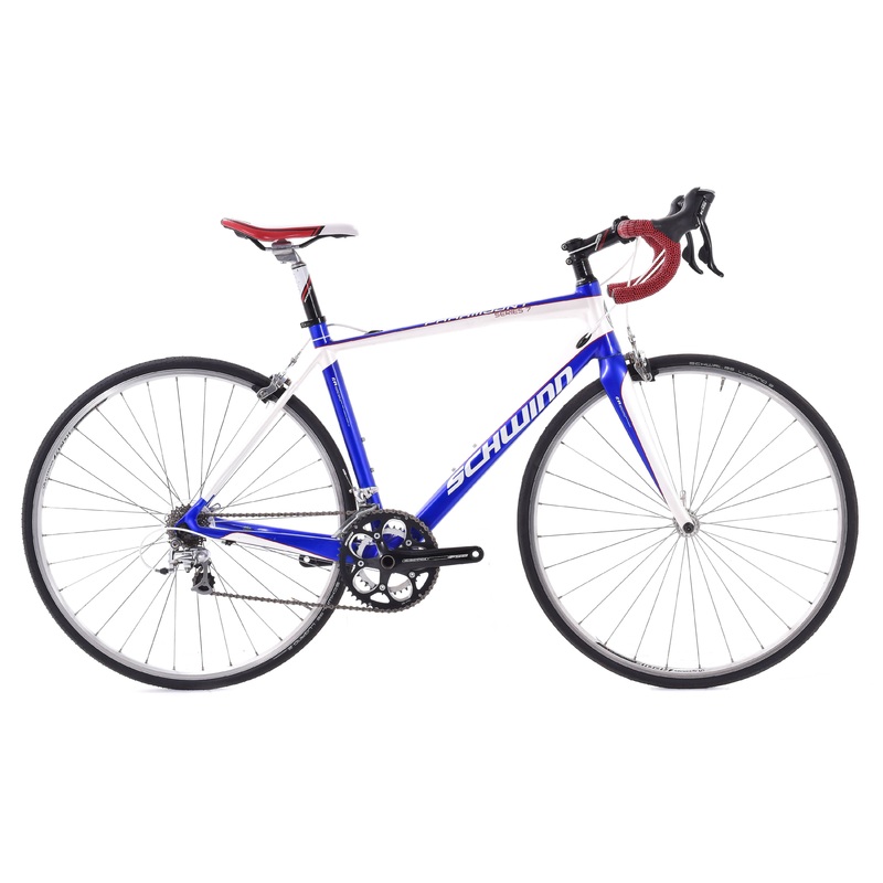 USED Schwinn Paramount 7 Series Medium Carbon Road Bike Shimano 105 2×10 speed Blue/White