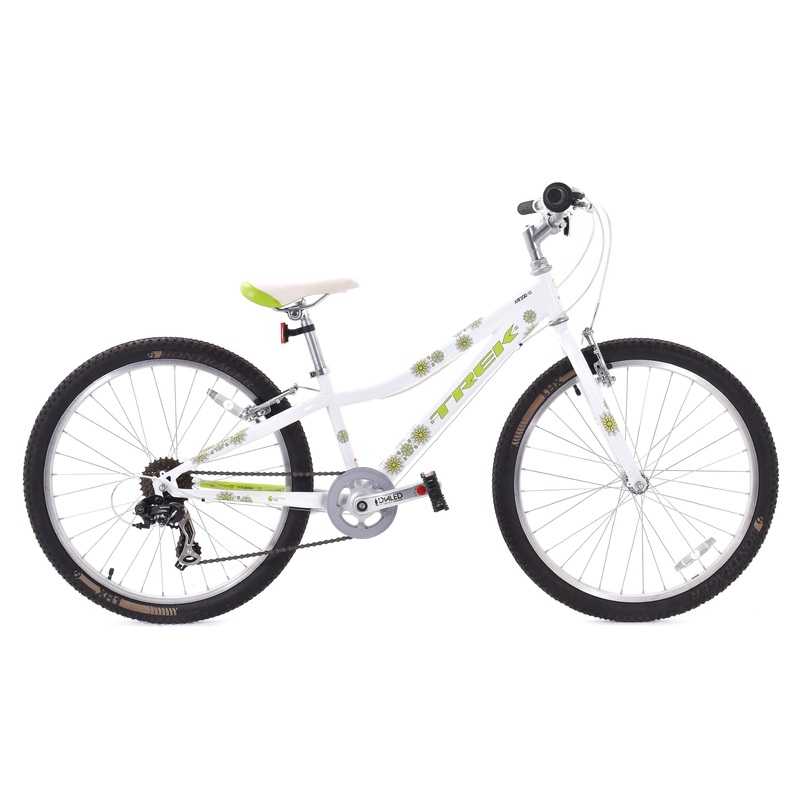 USED Trek MT200 24″ Kid’s Hardtail Mountain Bike White Green 1×7 Speed