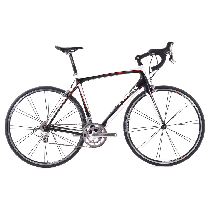 USED 2010 Trek Madone 4.7 Carbon Road Bike 56cm Shimano 2×10 speed Rim Brake Black/White