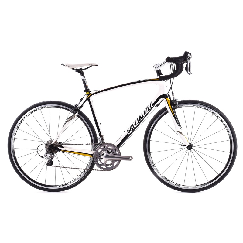 USED 2012 Specialized Roubaix Elite 56cm Carbon Endurance Road Bike Shimano 105 2×10 speed White/Black