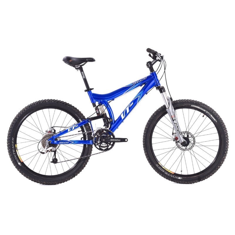 USED Giant VT Two Full Suspension Mountain Bike Size 16.5″ w/ 26″ Wheels Blue