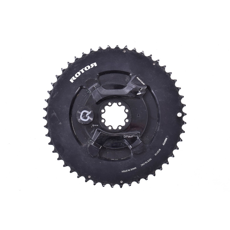 USED SRAM Quarq DFour DUB 8-Bolt Power meter with Rotor 50/37T Chainrings for AXS