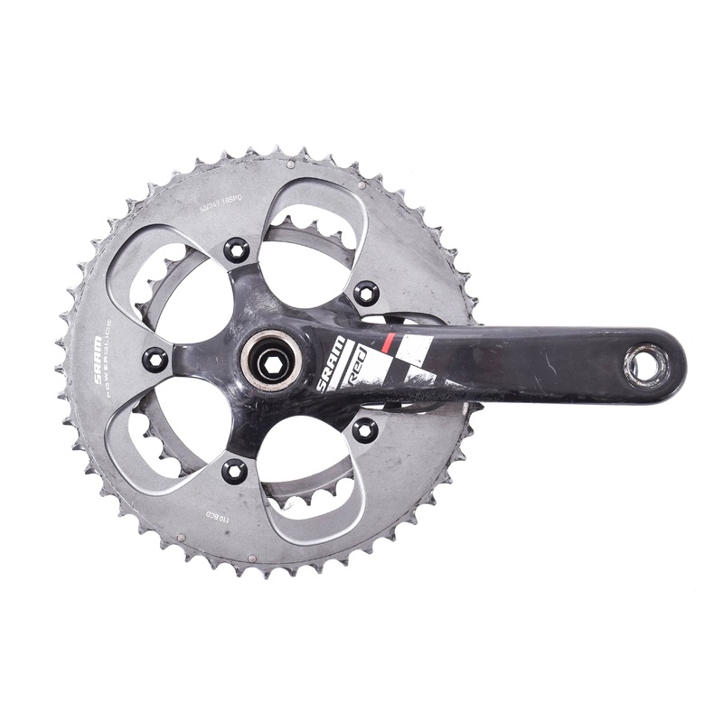 USED SRAM Red 172.5mm Carbon Crankset 50/34T Compact Road GXP