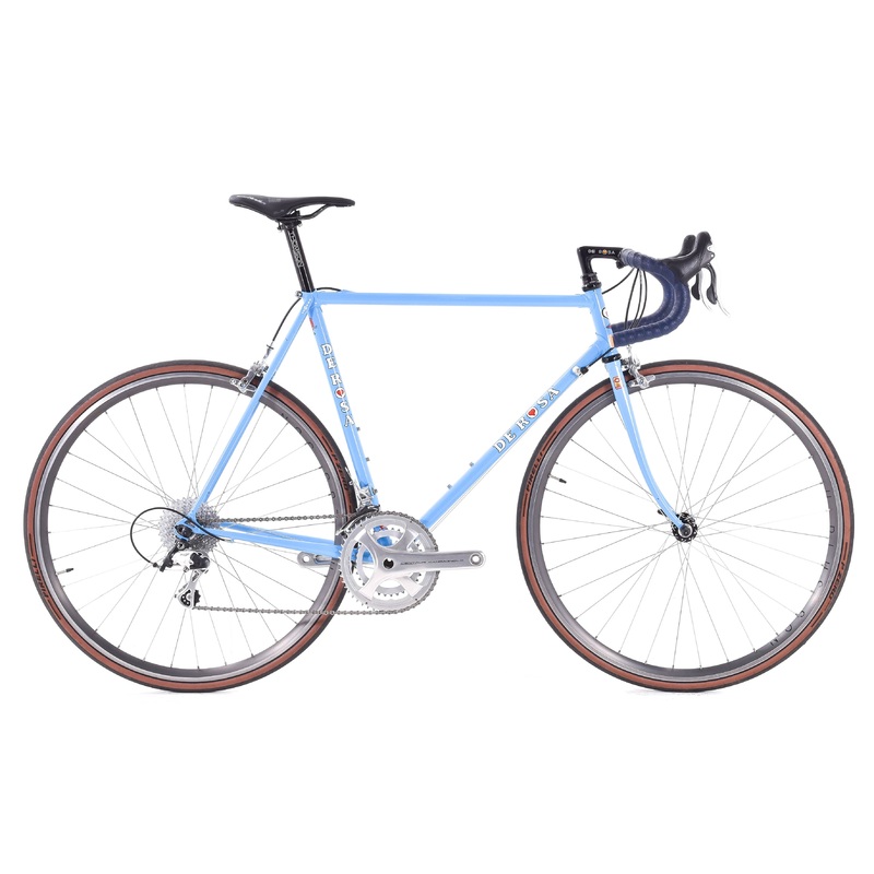 USED Vintage Early 90’s De Rosa Primato Lugged Columbus SLX Steel 56cm Road Campagnolo Centuar 2×11 speed Blue