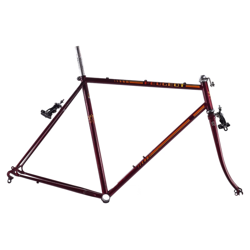 USED Vintage Peugeot Road Bike Frame 56cm Carbolite Lugged Steel Maroon