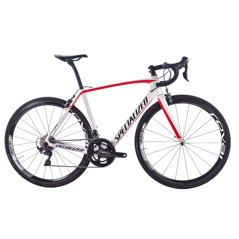 USED 2015 Specialized Tarmac Pro Race 54cm w/ upgraded Shimano 2×11 speed Roval Rapide 40CL Carbon Wheels