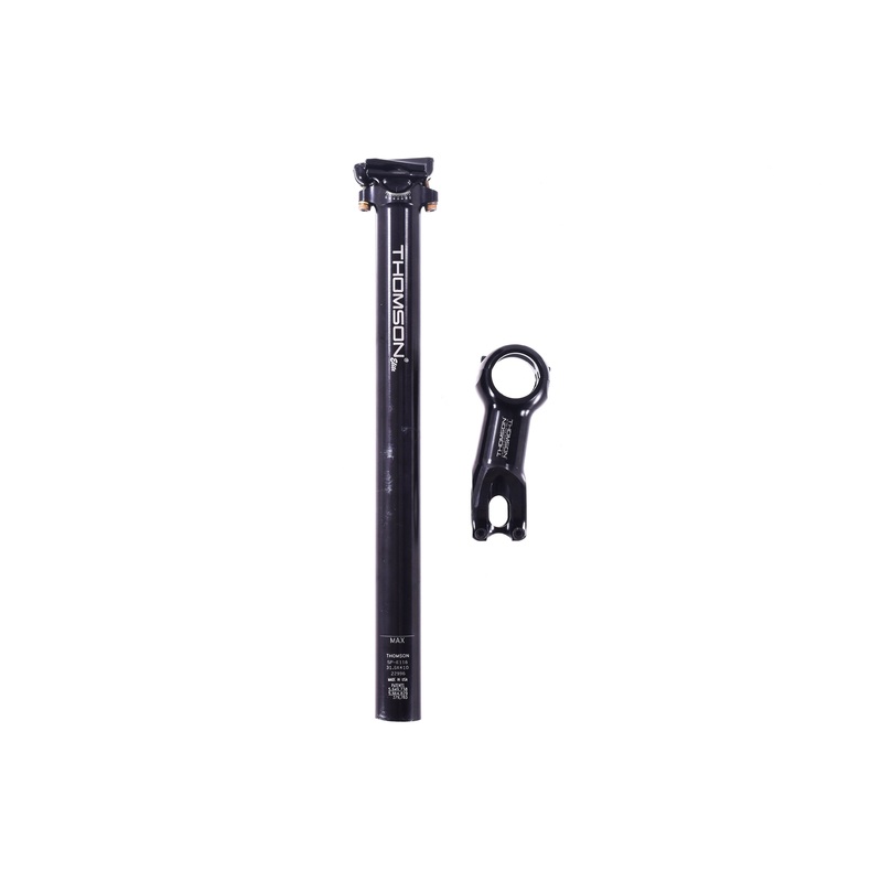 USED Thomson Elite 31.6x365mm Zero Offset Seatpost w/ 31.8x90mm Stem Black