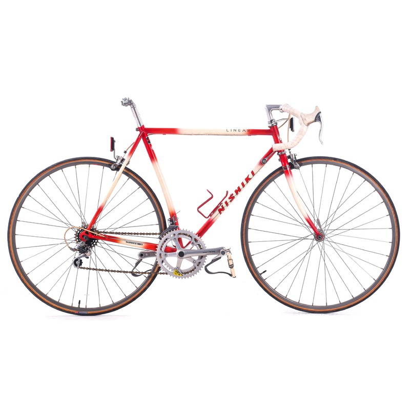 USED Vintage Nishiki Linear 56cm Road Bike Tange 900 Chromoly Steel Shimano 105 2×6 speed Red/White- AS IS