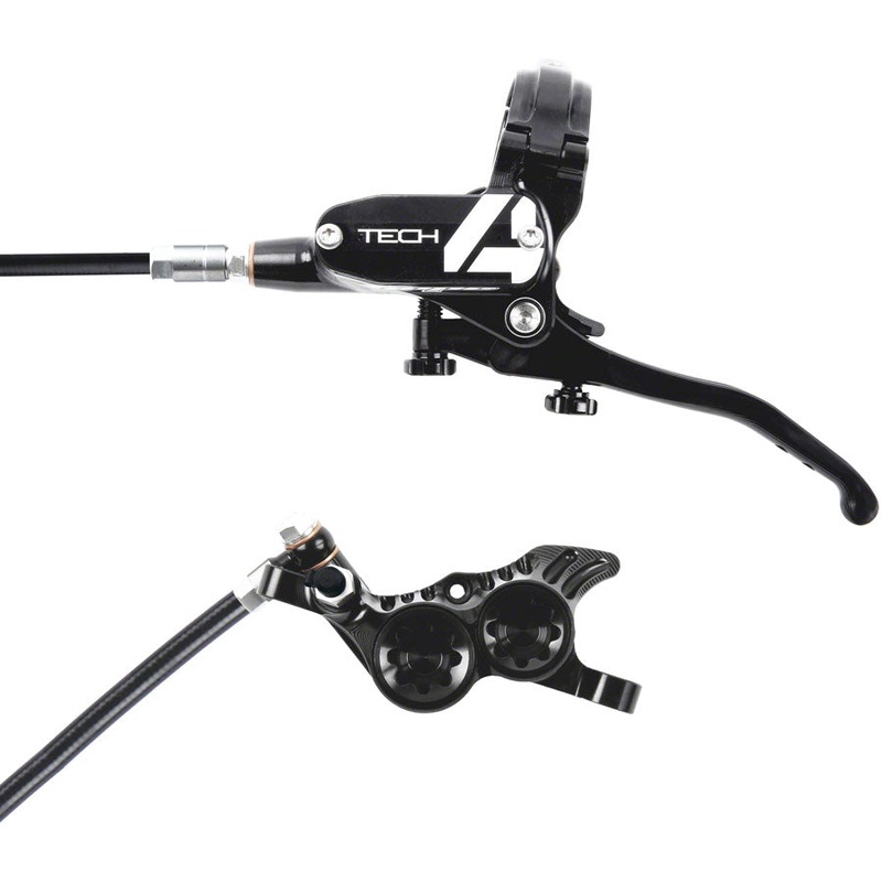 NEW Hope Tech 4 V4 Disc Brake and Lever Set – Rear, Hydraulic, Post Mount, Black