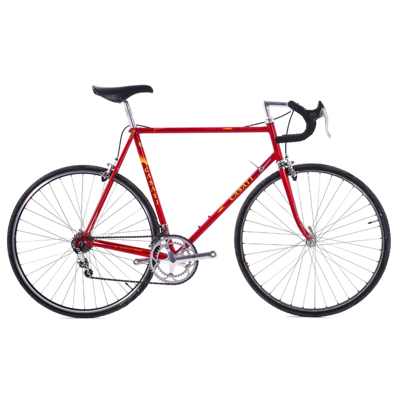 USED AS IS Vintage 1980’s Casati Gold Line R 60cm Campagnolo 2×7 speed Lugged Columbus Steel Red