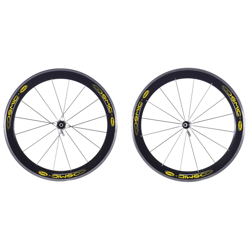 USED Mavic Cosmic Carbone 650C Tubular Wheelset Quick Release Rim Brake HG 10