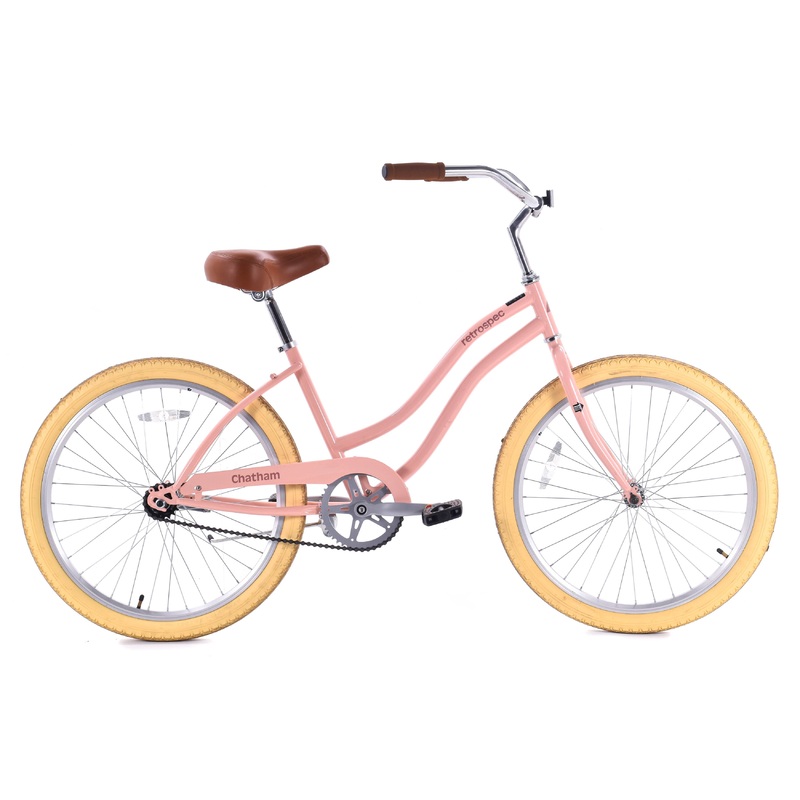 USED Retrospec Chatham 24″ Youth Beach Cruiser Single Speed Coaster Brake Steel Blush (8-11 years)