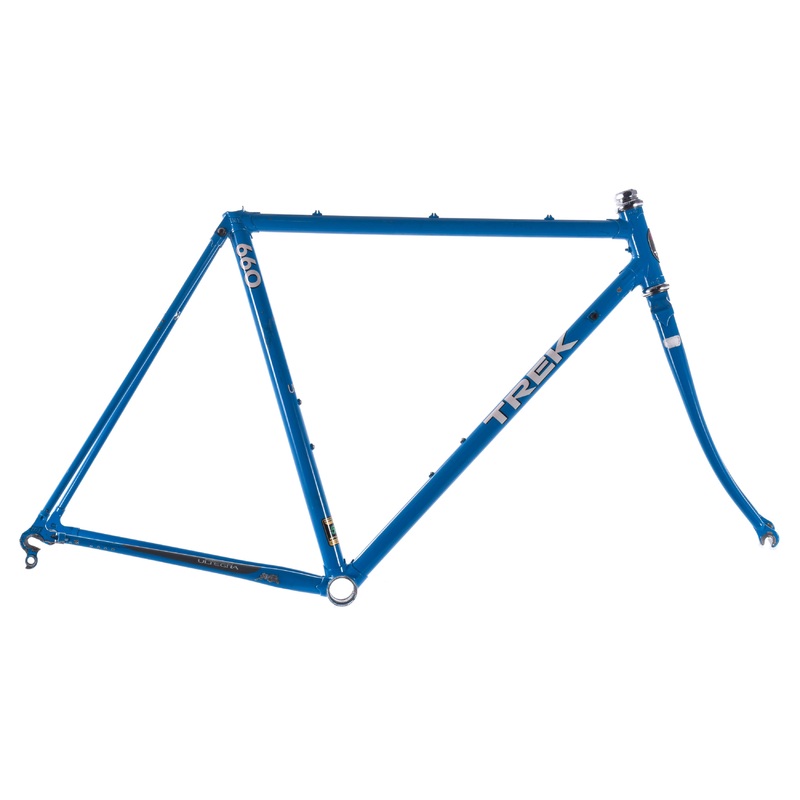 USED Vintage 1980’s Trek 660 Reynolds 531 Lugged Steel Road Frameset 54cm Blue Made in USA