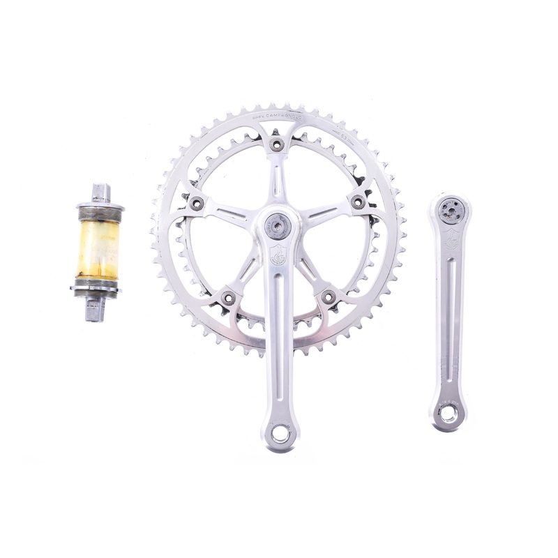 USED Vintage Campagnolo Strada Crankset 170mm w/ Bottom Bracket, Extra Chainrings