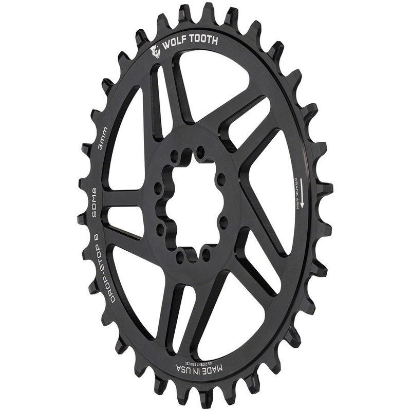 NEW Wolf Tooth Direct Mount Chainring – 36t, SRAM Direct Mount, Drop-Stop B, For SRAM 8-Bolt Cranksets, 3mm Offset, Black