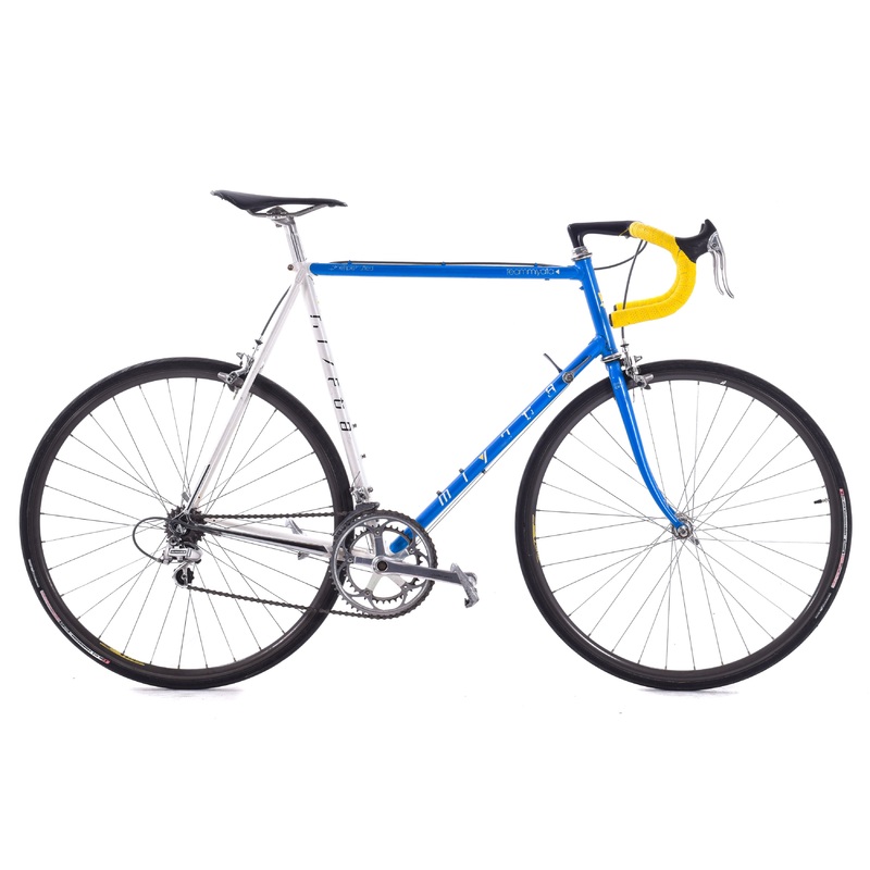 USED Vintage 1991 Team Miyata Lugged Steel Road Bike 63cm Shimano Dura-Ace 2×8 speed Blue White
