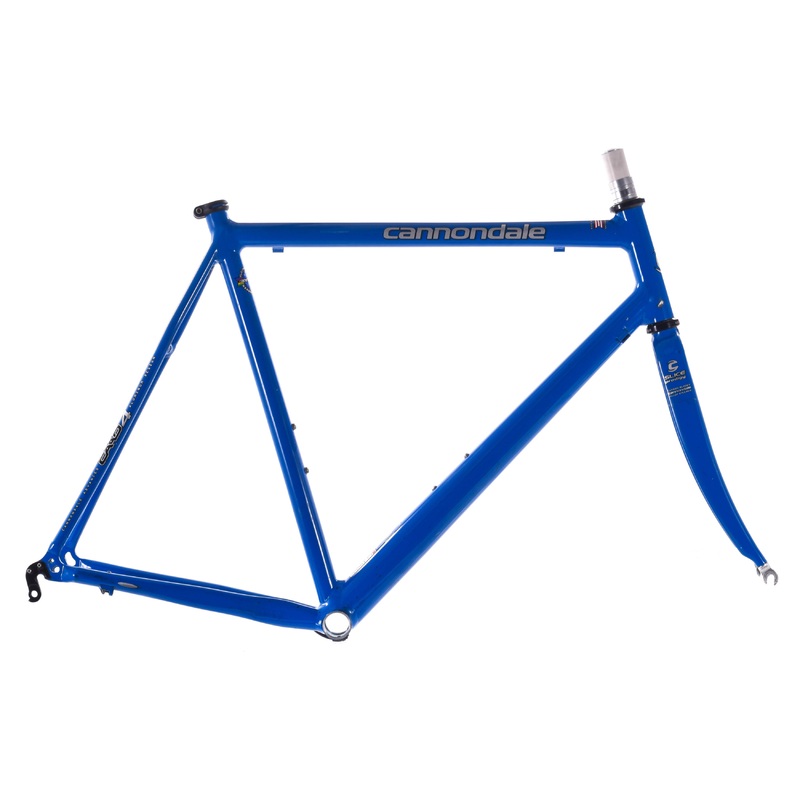 USED Vintage Cannondale CAAD4 58cm Road Bike Aluminum w/ Slice Carbon Fork Blue Handmade in USA