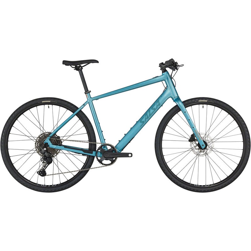 DEMO Salsa Confluence Flat Bar Cues 11 Ebike – 700c, Aluminum, Dark Cyan, X-Large, GRADE B