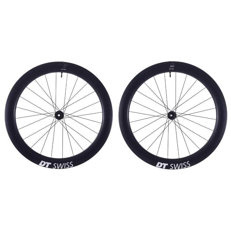 USED DT Swiss ARC 1600 62 Carbon Disc Brake Wheelset Shimano HG 11 100/142 x 12mm Thru Axle