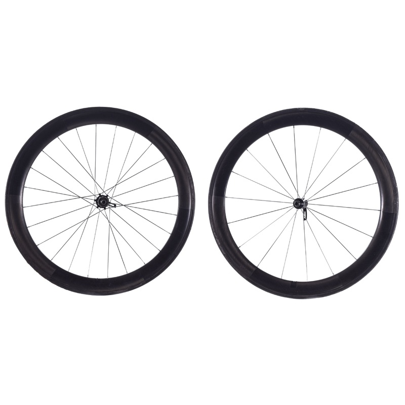 USED Early 2000s Zipp 404 Carbon Tubular Wheelset Shimano/SRAM HG QR No Decals w/ AeroJacket Covers