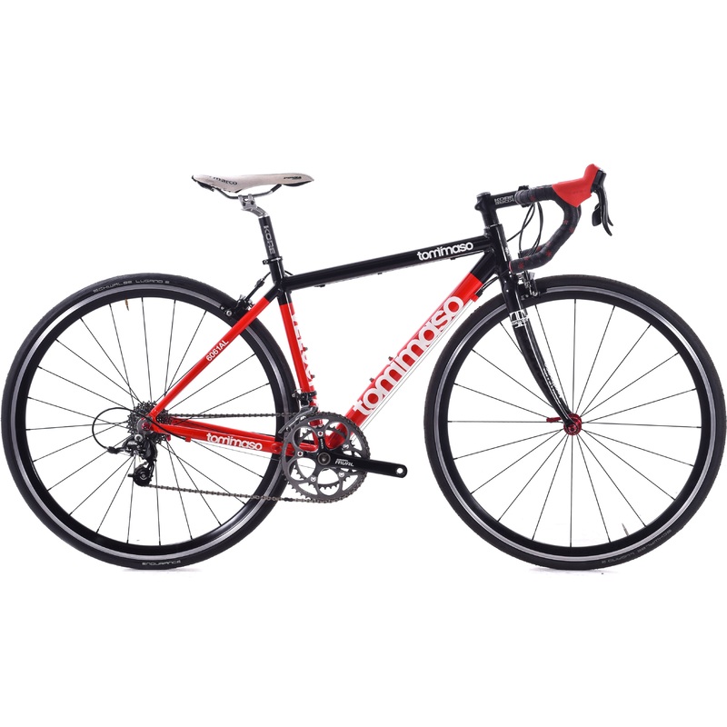 USED Tommaso Velocita 50cm Aluminum Road Bike SRAM Rival 2×10 Carbon Fork Red/Black