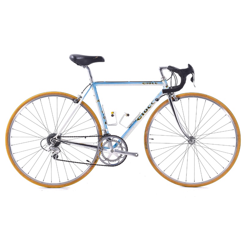 USED Vintage Ciocc Lugged Steel Road Bike 48cm Campagnolo Mirage Blue/White/Chrome Made in Italy- AS IS