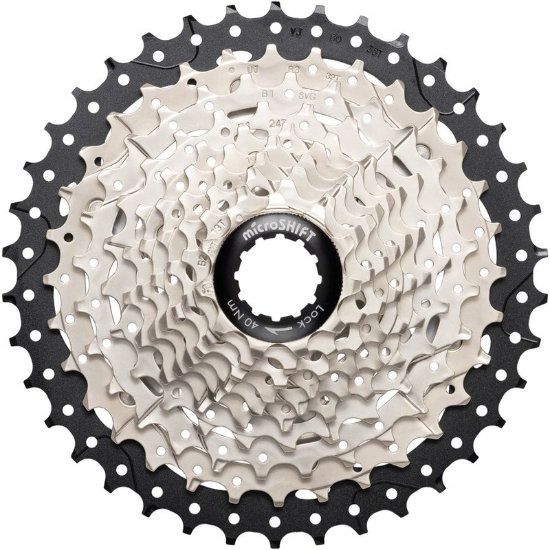 NEW microSHIFT Sword Cassette – 10-Speed, 11-38t, Alloy Spider, Satin Nickel