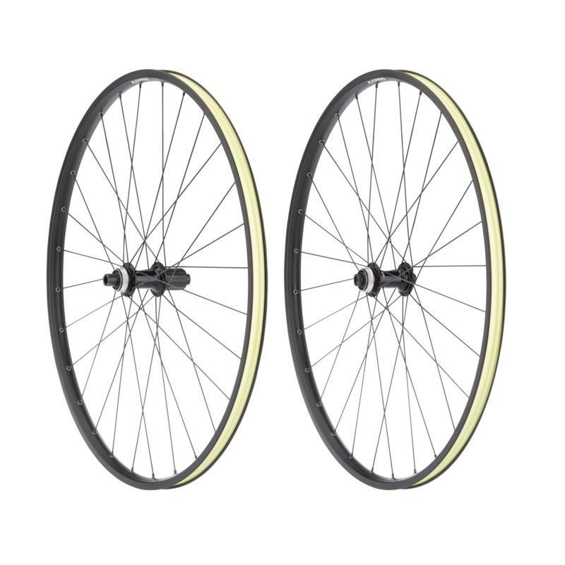 NEW Quality Wheels Value Double Wall Series Disc Wheelset – 700, 12×100/142mm, Center-Lock, HG11, Black