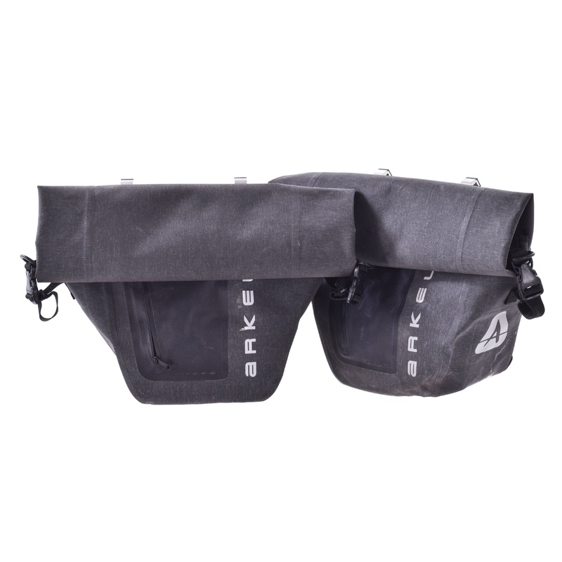 USED Arkel Orca 45 L Waterproof Pannier Set (2) Bags Grey Color