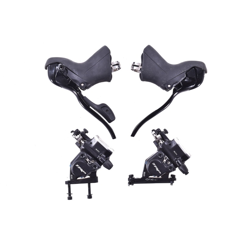 USED Microshift Advent X 1×10 speed Drop Bar Shifters w/ TRP HY/RD Flat Mount Disc Brake Calipers Hydraulic/Mechanical