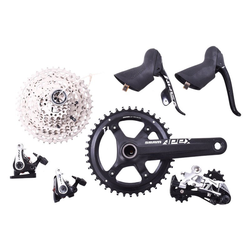 USED SRAM Apex/Rival 1×11 speed Groupset 165mm 42T GXP Crank w/ TRP Spyre Flatmount Mechanical Brakes