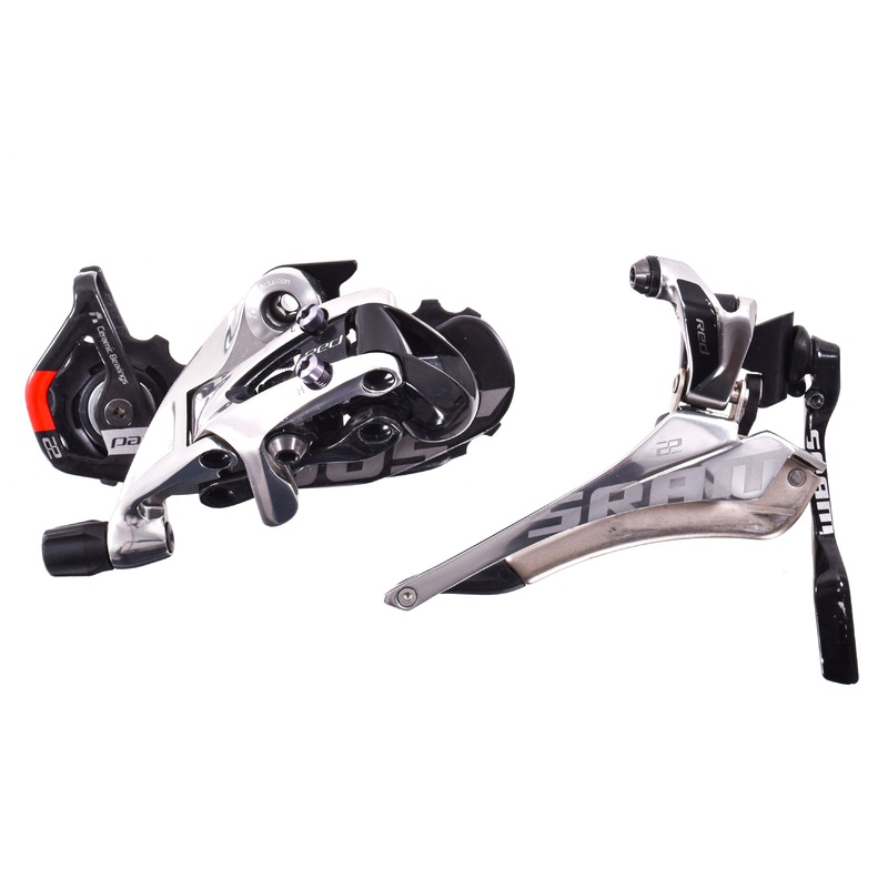 USED SRAM Red 22 Front/Rear Derailleur Set Medium Cage Road 2×11 Speed w/ Chain Catcher