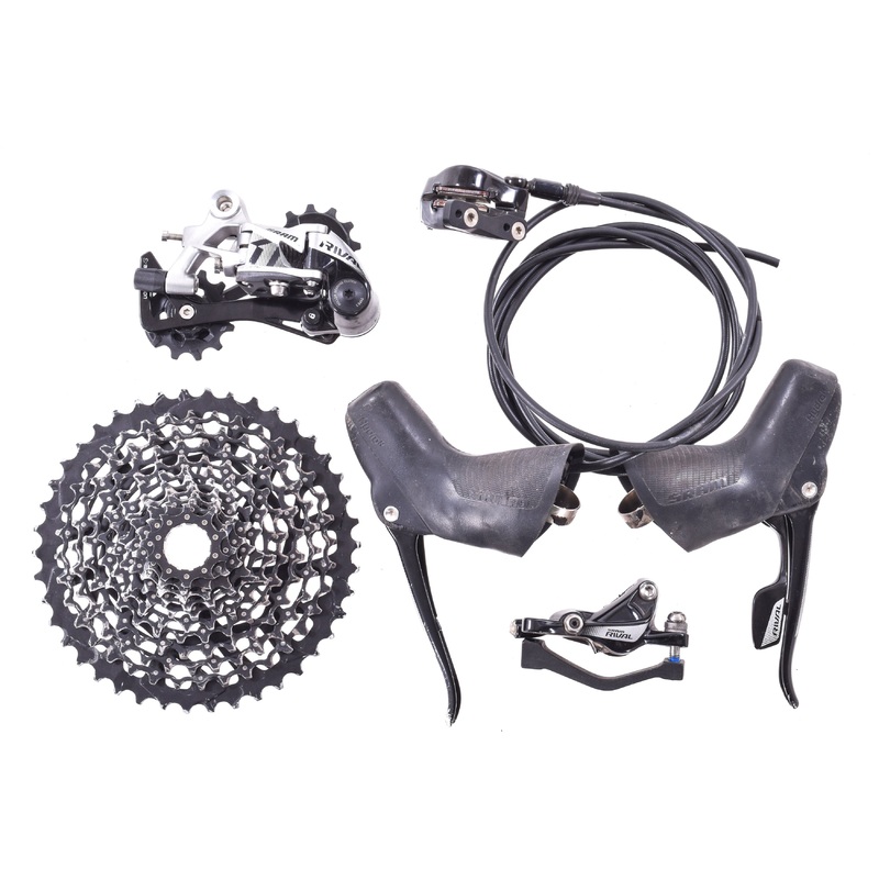 USED SRAM Rival 1×11 Hydraulic Groupset Shifters/Brake Levers Calipers Flat/Post Mount Calipers Derailleur 10-42 XD Cassette