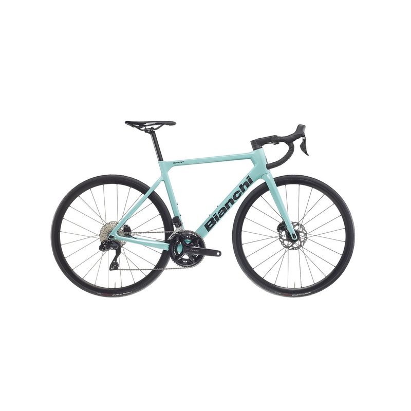 NEW Bianchi Sprint 105 12 Speed Carbon Disc Brake Road Bike Celeste / Black Full Glossy 55 cm