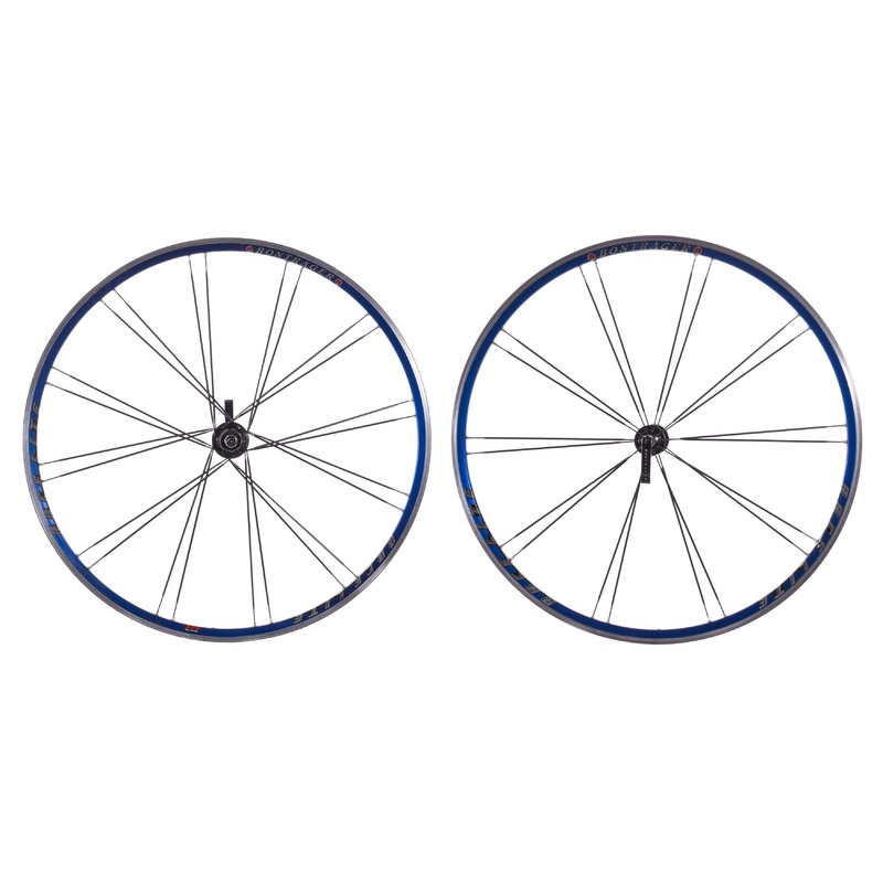 USED Bontrager Race Lite 700C Blue Alloy Road Wheelset Quick Release Rim Brake 8/9/10 Speed Shimano HG