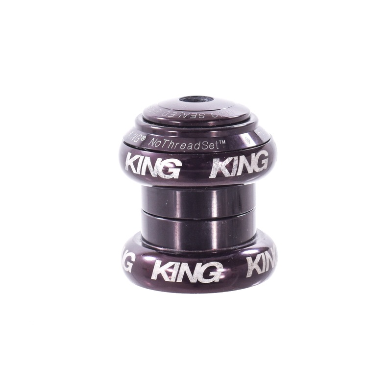 USED Chris King 1-1/8″ NoThreadSet Straight Steerer Threadless Headset Black Bold EC34